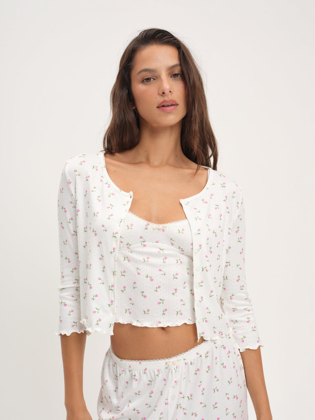 For Love and Lemons - Elliana Cardigan - White