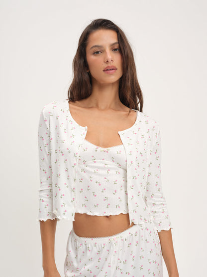 For Love and Lemons - Elliana Cardigan - White