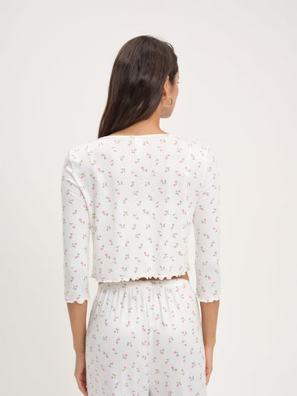For Love and Lemons - Elliana Cardigan - White