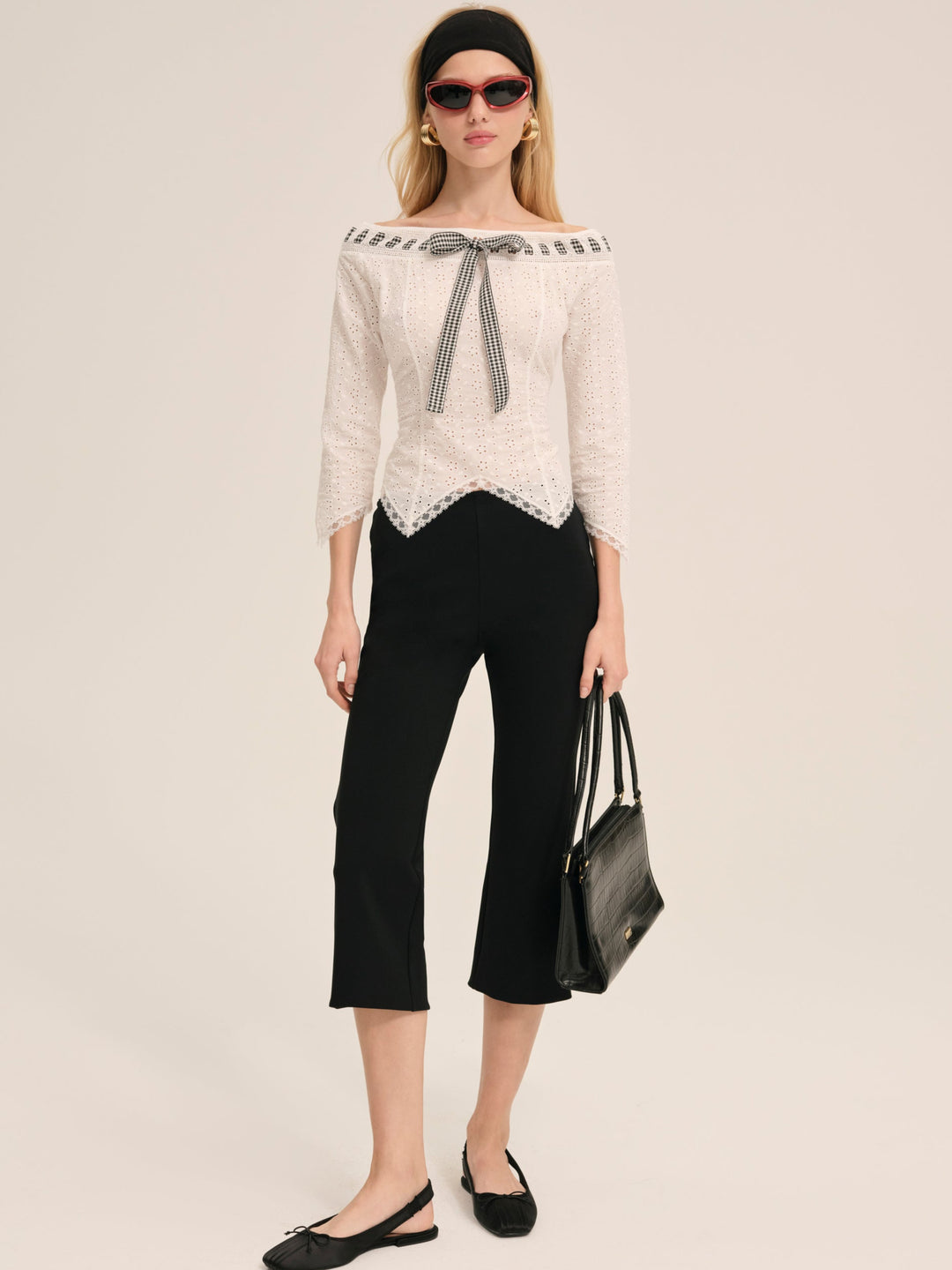 For Love and Lemons - Rosie Ribbon Top - White