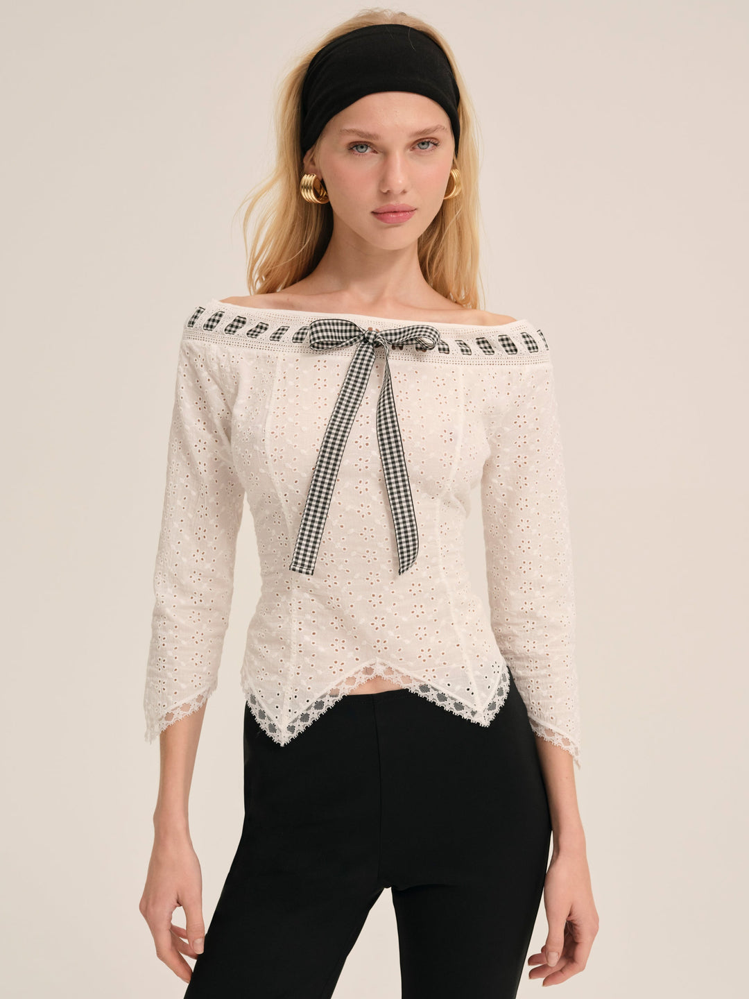 For Love and Lemons - Rosie Ribbon Top - White