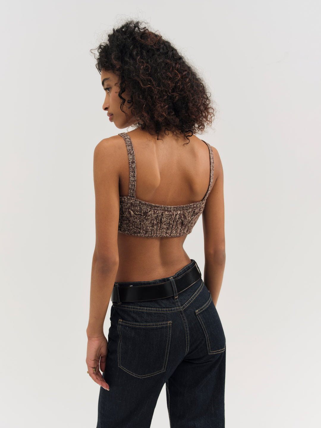 For Love and Lemons - Nathalie Knit Bra Top - Brown