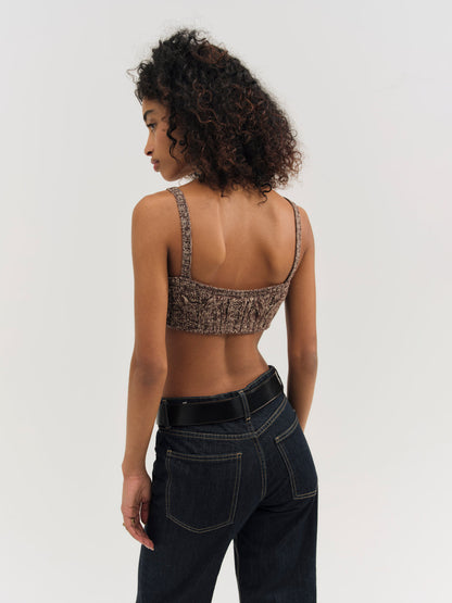 For Love and Lemons - Nathalie Knit Bra Top - Brown