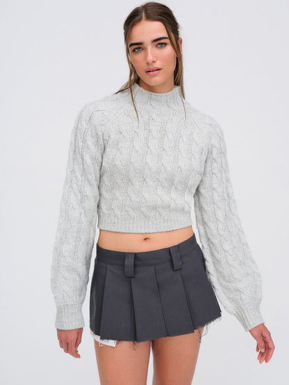 For Love and Lemons - Lise Chunky Sweater - Grey