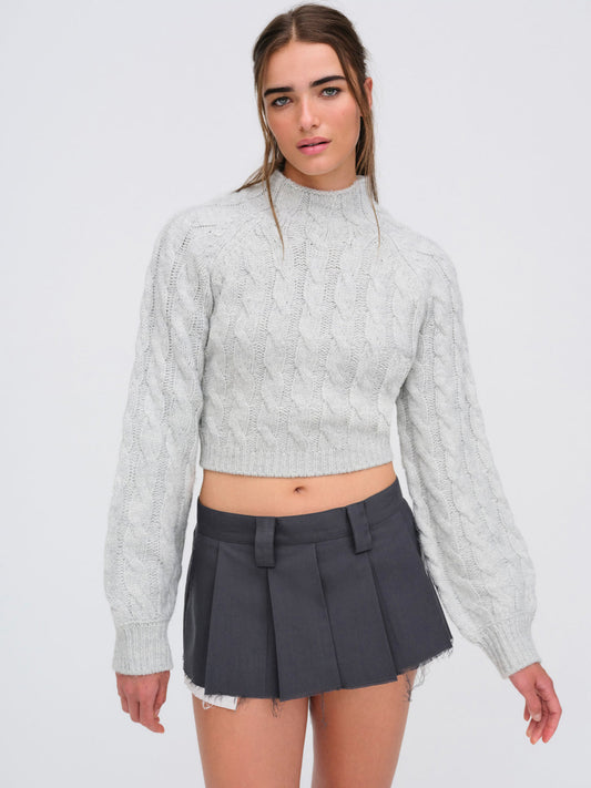 For Love and Lemons - Lise Chunky Sweater - Grey