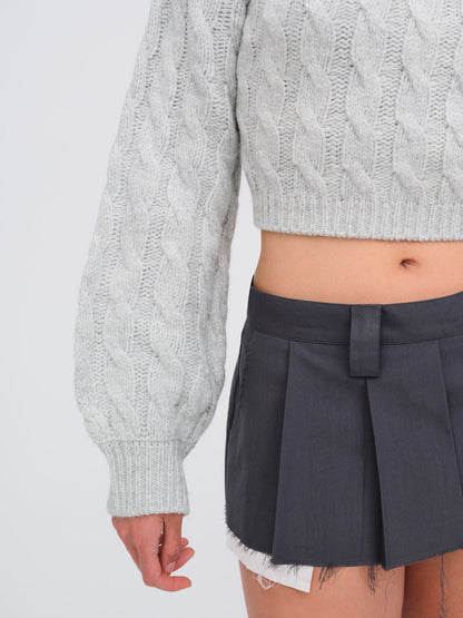 For Love and Lemons - Lise Chunky Sweater - Grey