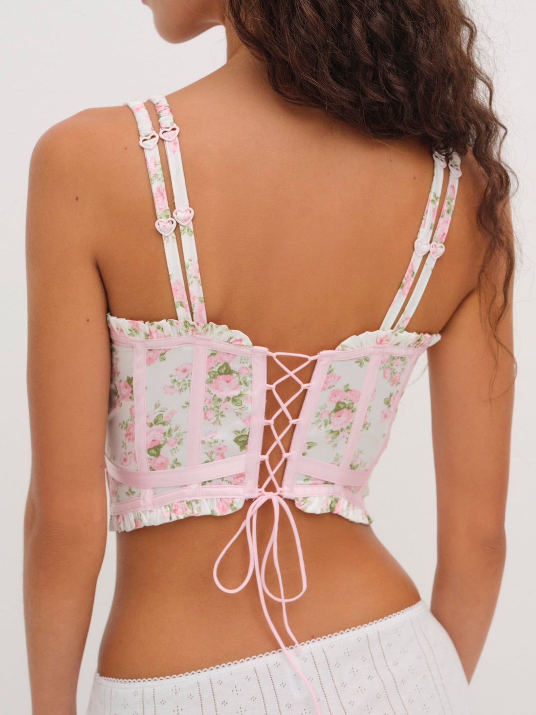 For Love and Lemons - Naima Floral Bustier - Pink