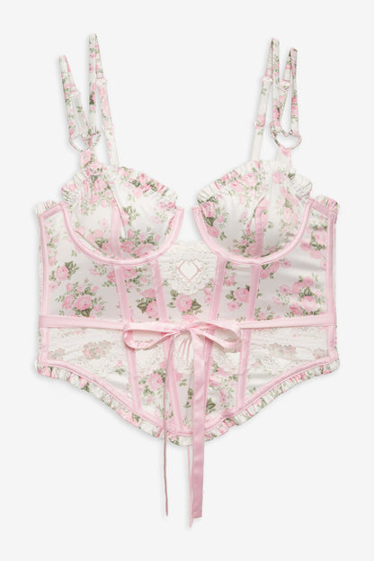 For Love and Lemons - Naima Floral Bustier - Pink