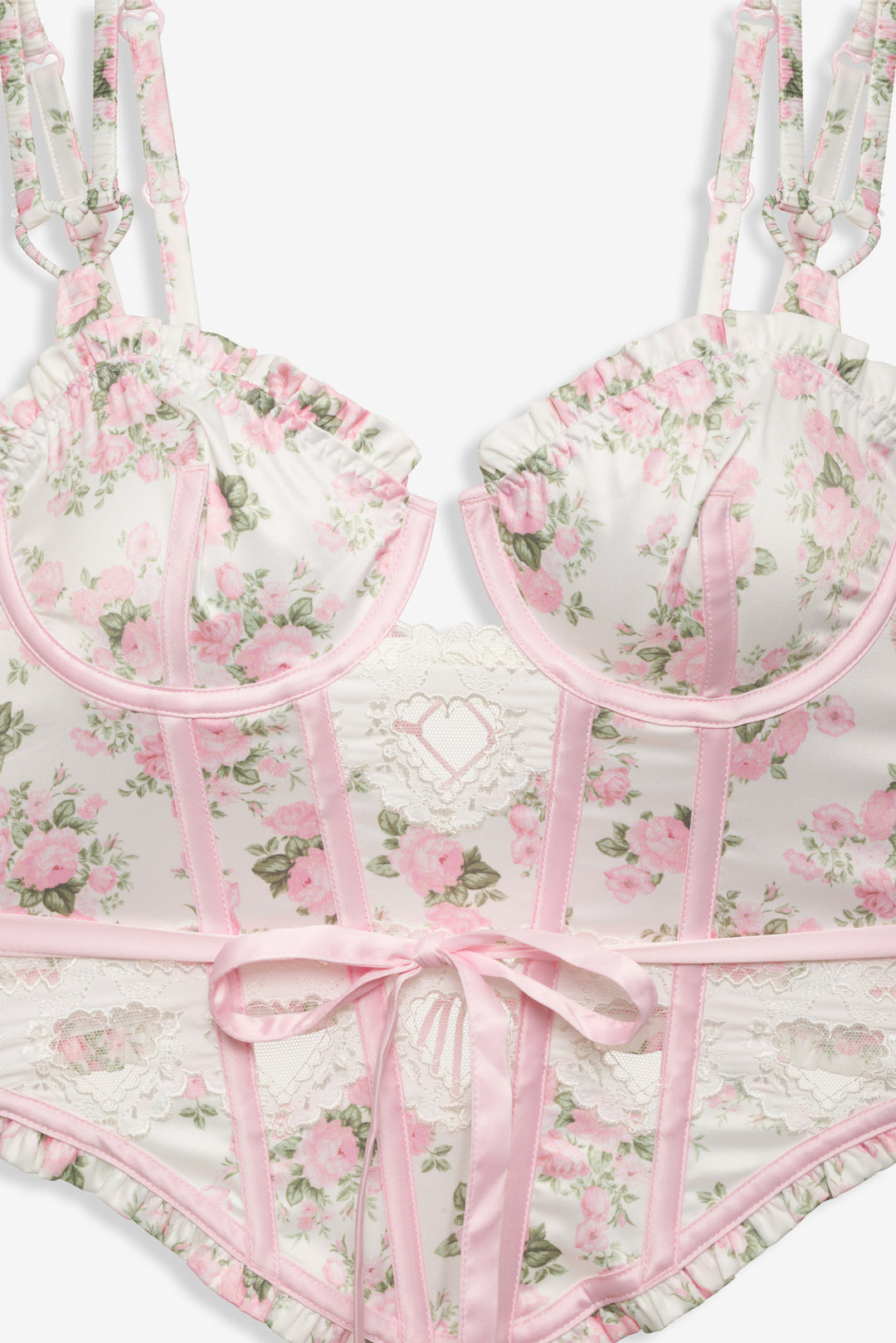 For Love and Lemons - Naima Floral Bustier - Pink
