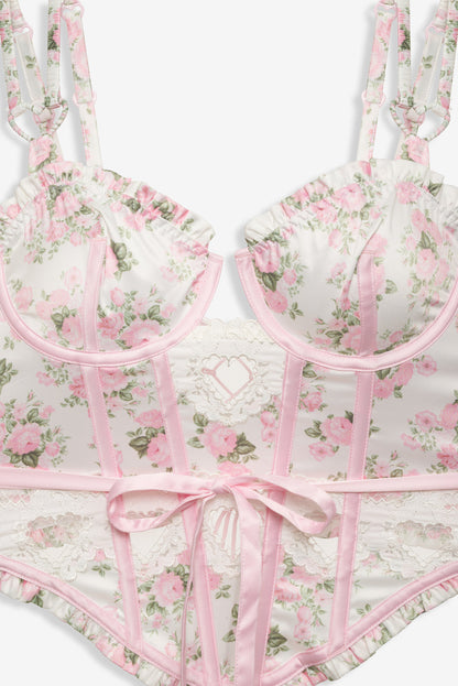 For Love and Lemons - Naima Floral Bustier - Pink