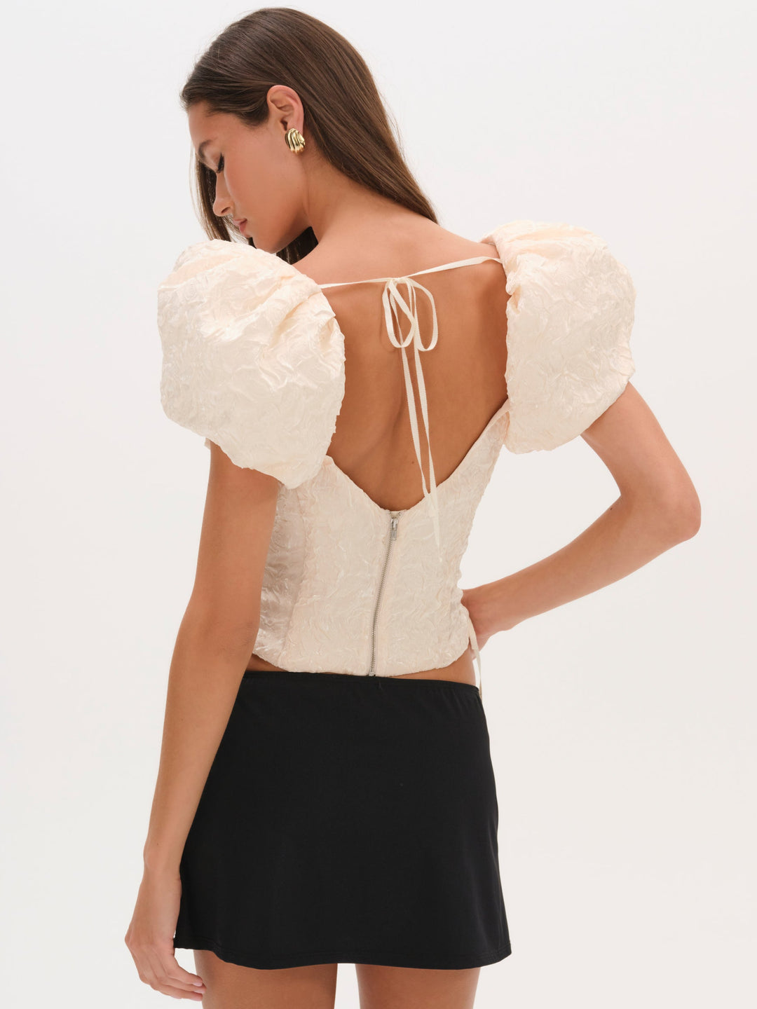 For Love and Lemons - Frosted Organza Top - Cream