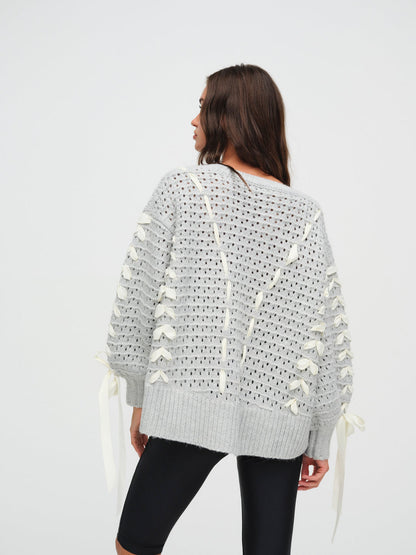 For Love and Lemons - Liberty V Neck Sweater - Grey