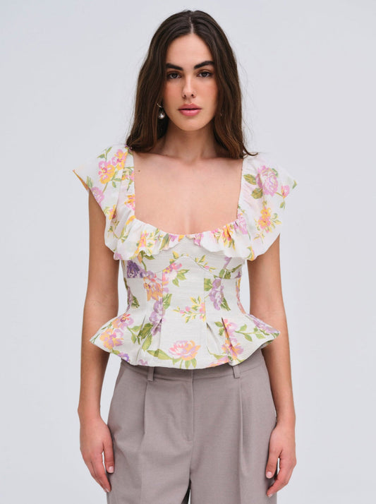 For Love and Lemons - Cleodora Top - White