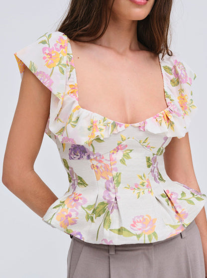 For Love and Lemons - Cleodora Top - White