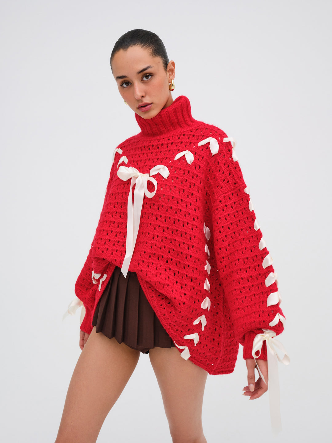 For Love and Lemons - Liberty Oversized Sweater - Red