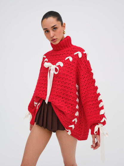 For Love and Lemons - Liberty Oversized Sweater - Red