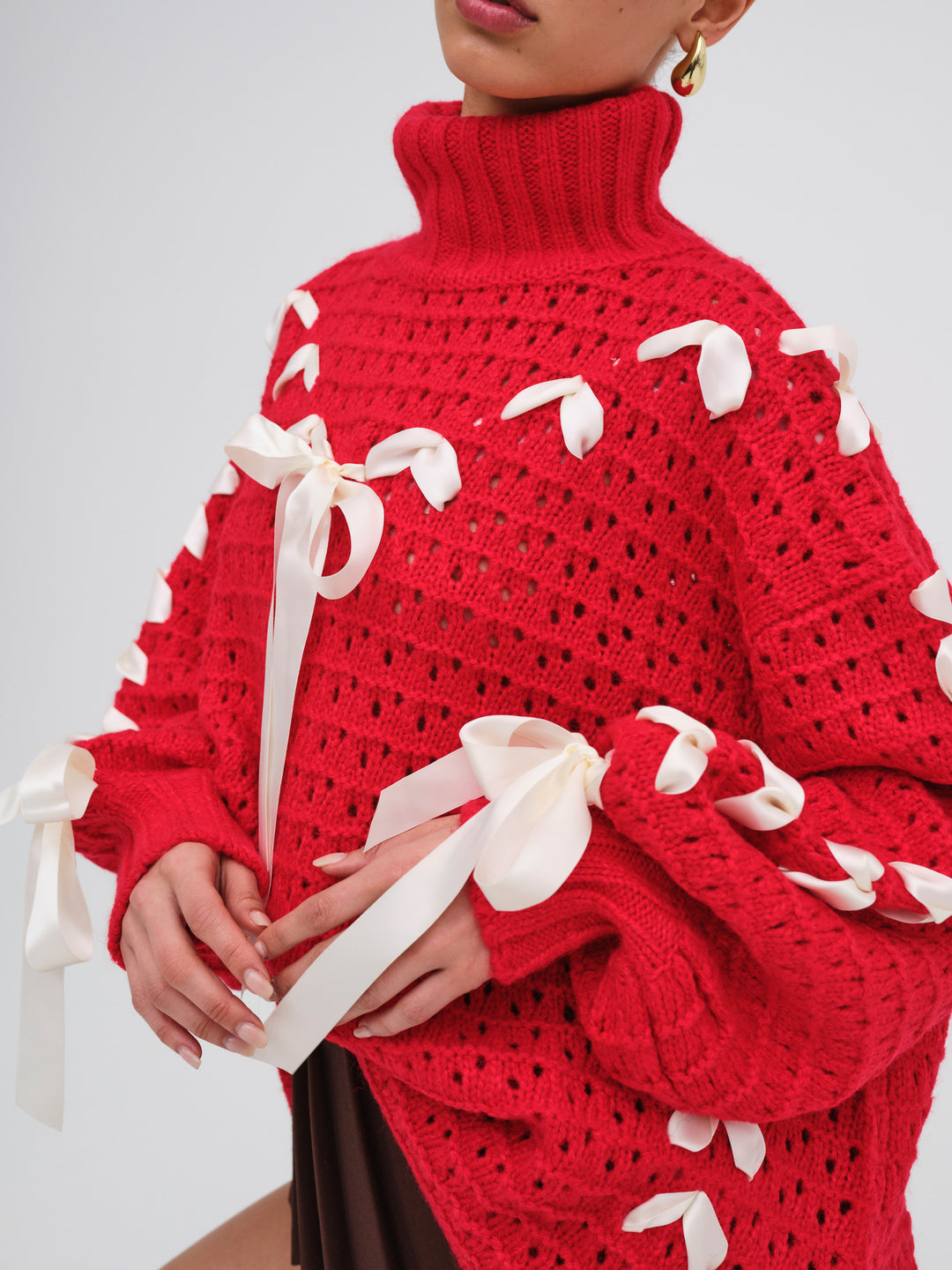 For Love and Lemons - Liberty Oversized Sweater - Red