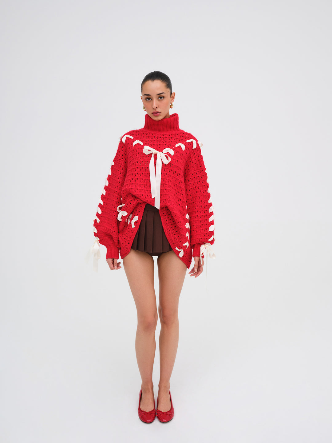For Love and Lemons - Liberty Oversized Sweater - Red