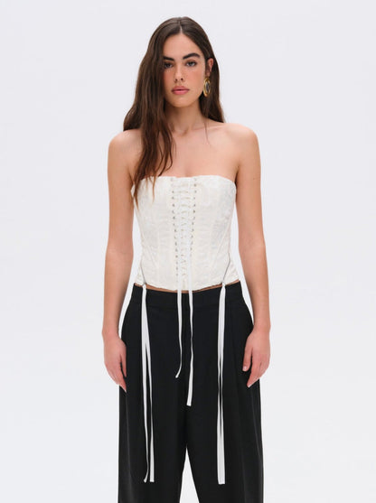For Love and Lemons - Lilibet Corset Top - White