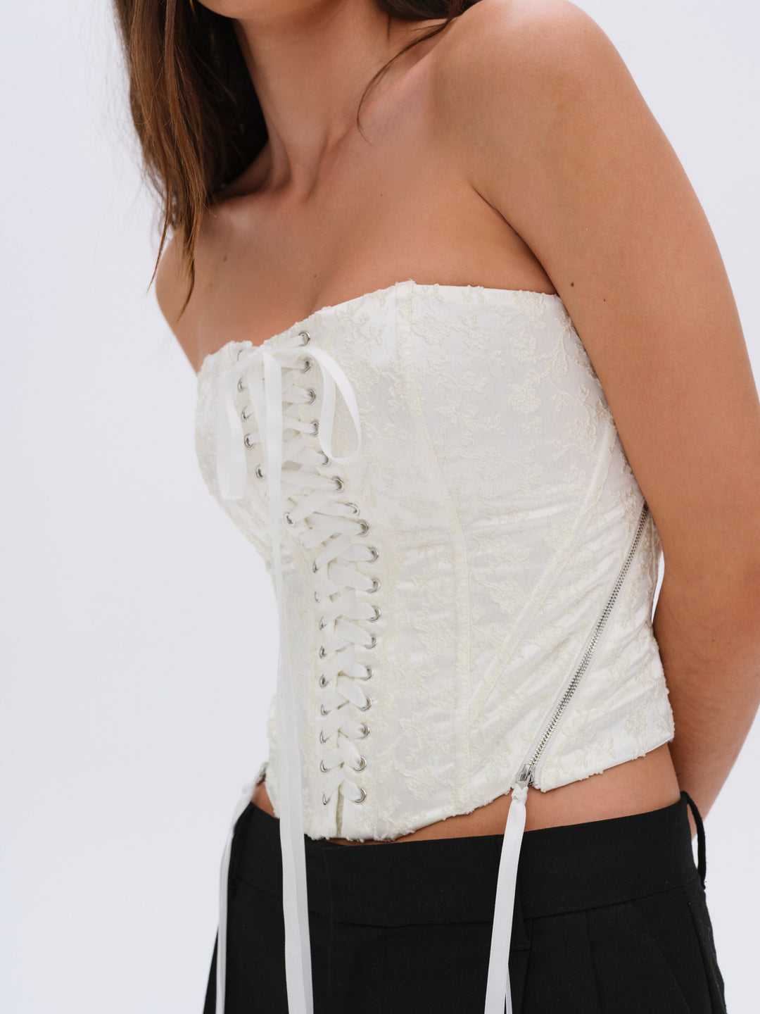 For Love and Lemons - Lilibet Corset Top - White
