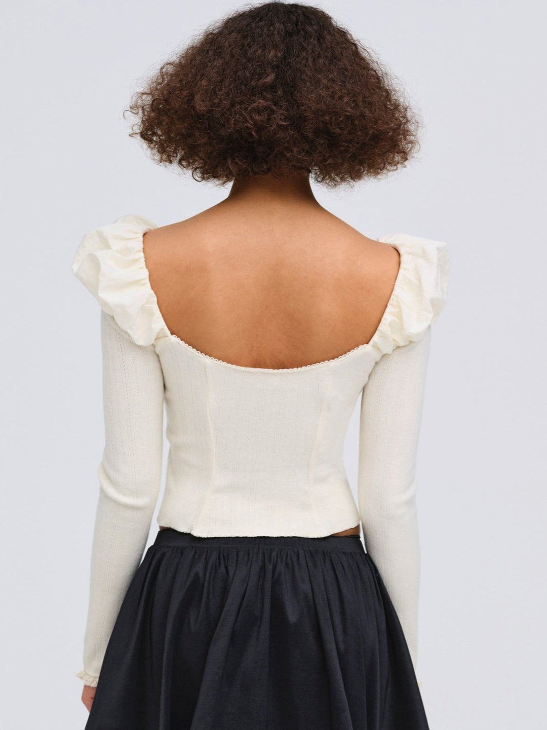 For Love and Lemons - Aliyah Pointelle Top - Cream