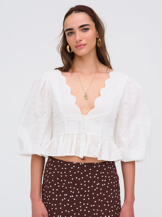 For Love and Lemons - Marseille Top - White