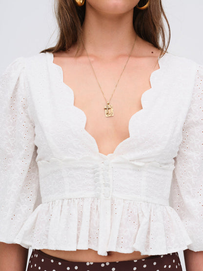 For Love and Lemons - Marseille Top - White