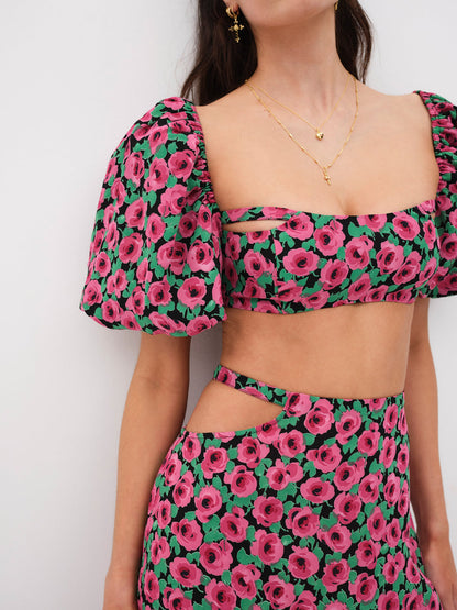 For Love and Lemons - Dolcetto Crop Top - Red