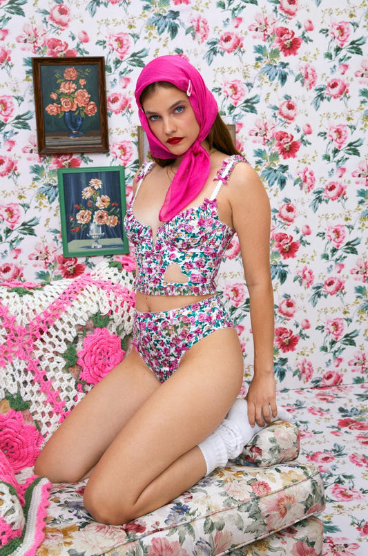 For Love and Lemons - Heart Bloom Bustier - Pink