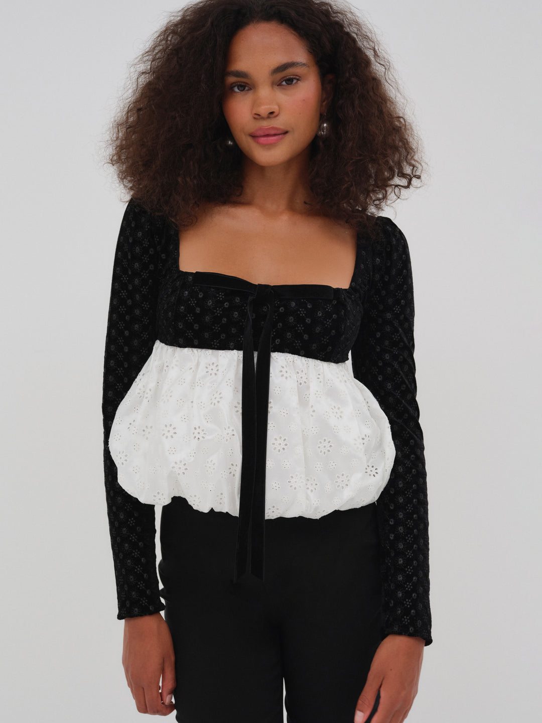 For Love and Lemons - Elisa Bubble Top - White