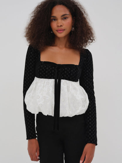 For Love and Lemons - Elisa Bubble Top - White