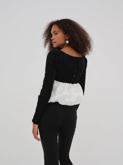 For Love and Lemons - Elisa Bubble Top - White