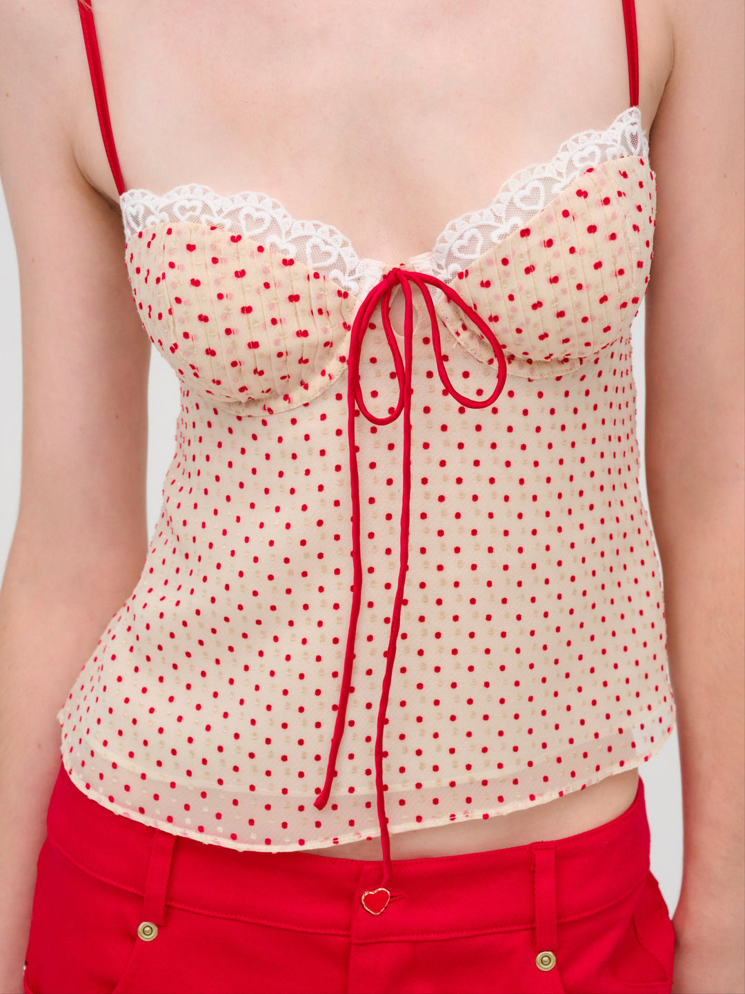 For Love and Lemons - Love Dot Camisole Top - Cream
