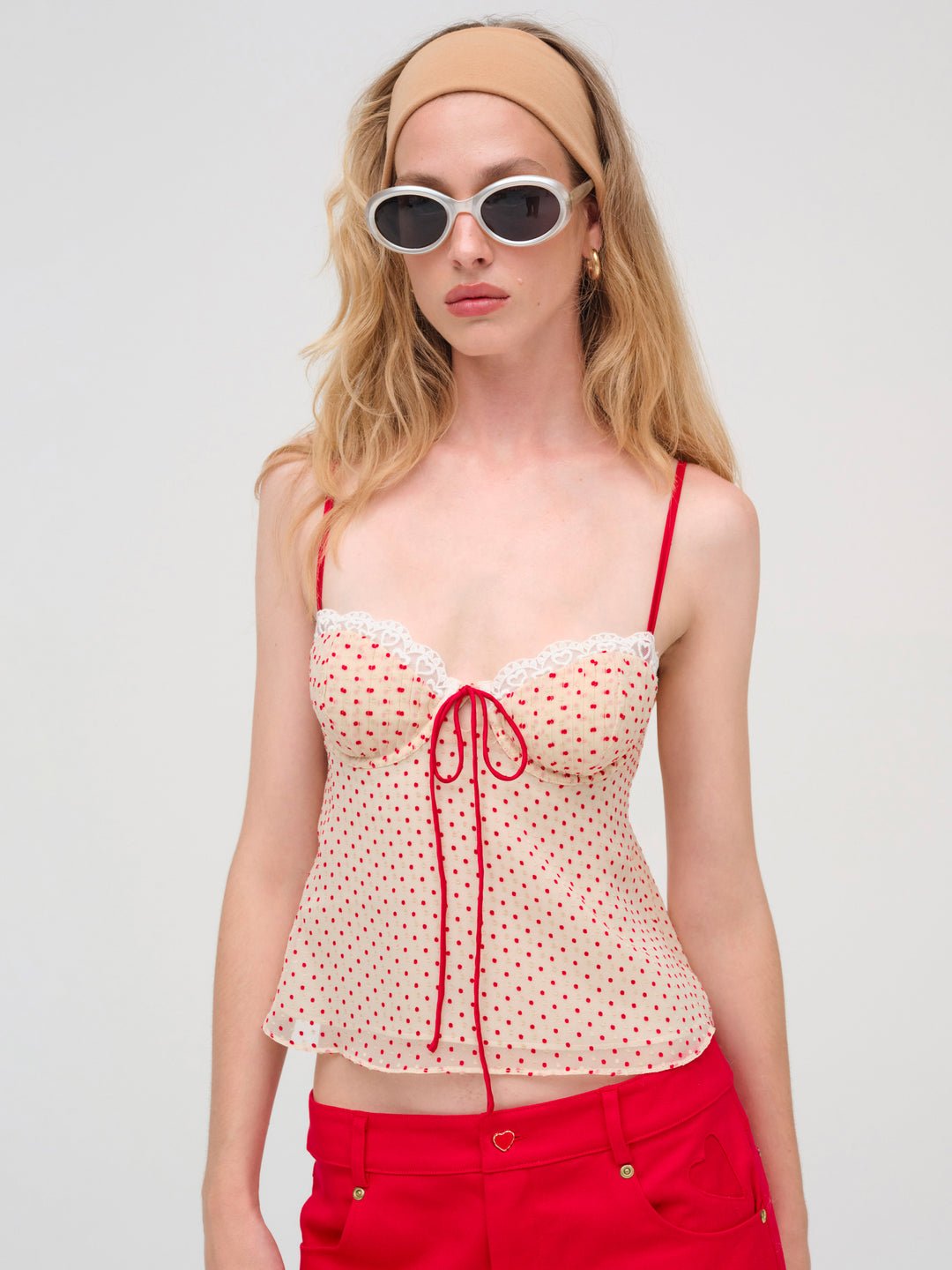 For Love and Lemons - Love Dot Camisole Top - Cream