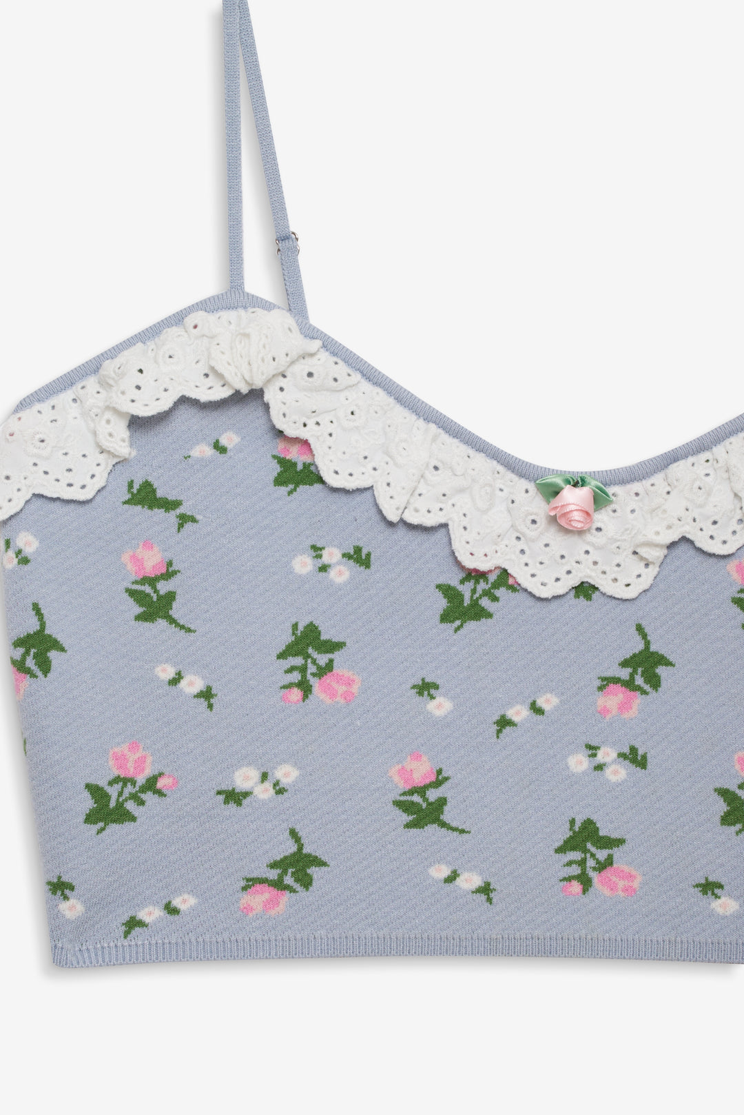 For Love and Lemons - Amalia Knit Crop Top - Blue