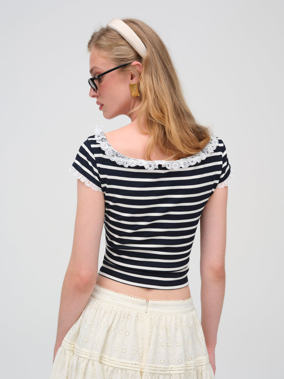 For Love and Lemons - Suzette Stripe Top - Black