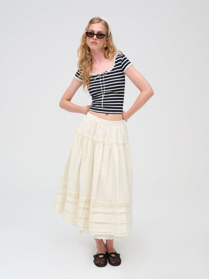 For Love and Lemons - Suzette Stripe Top - Black