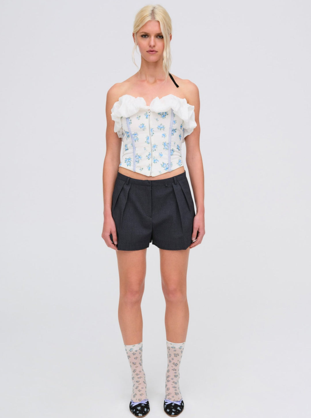 For Love and Lemons - Evelyn Corset Top - Blue