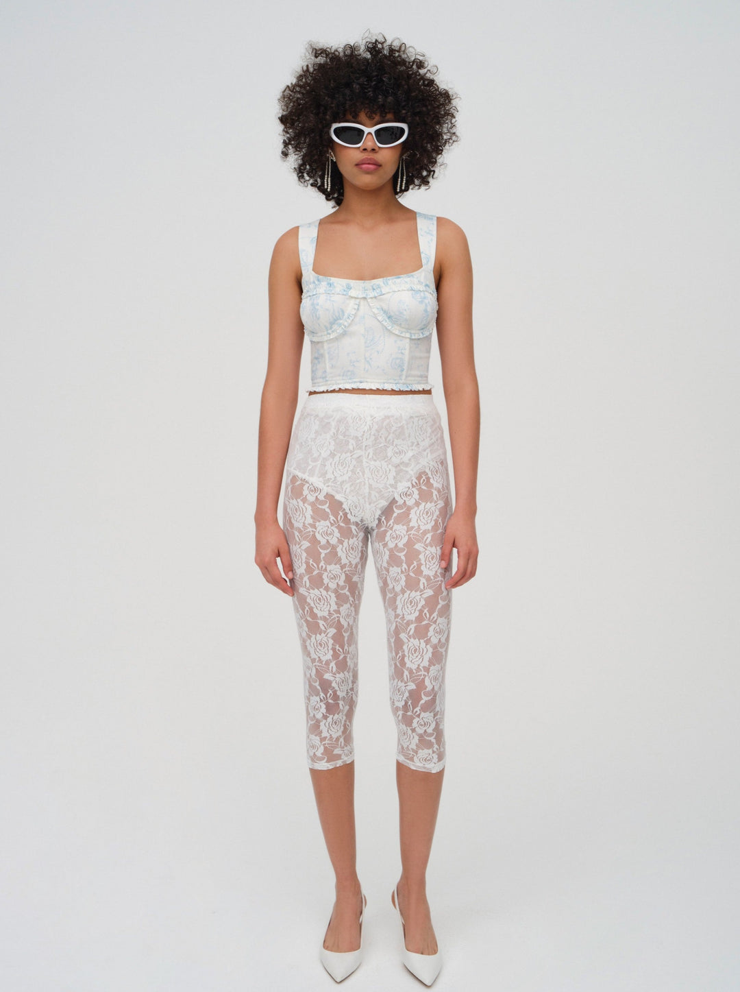 For Love and Lemons - Chantal Denim Corset Top - Blue