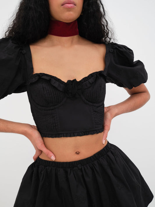 For Love and Lemons - Maye Crop Top - Black