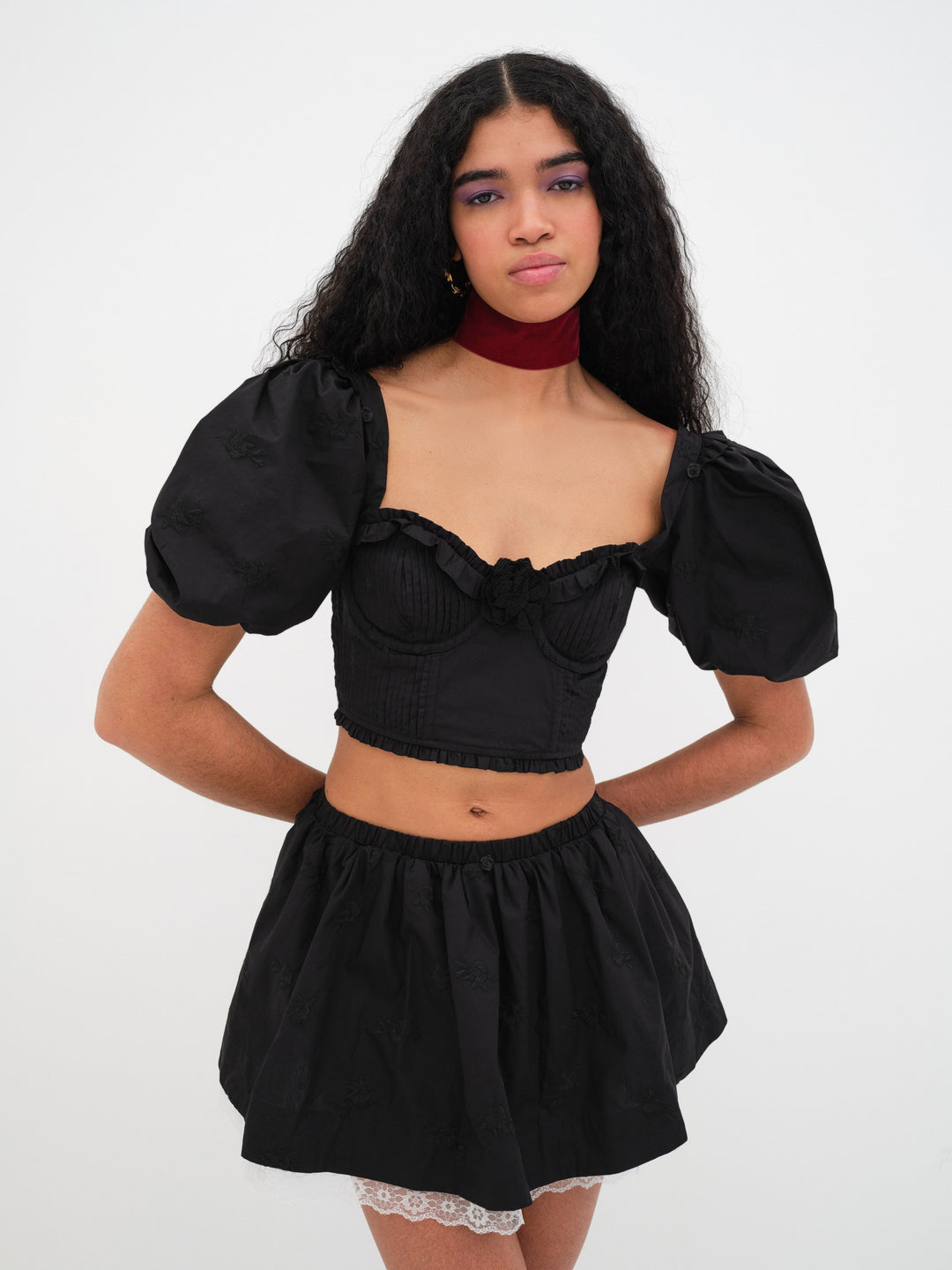 For Love and Lemons - Maye Crop Top - Black