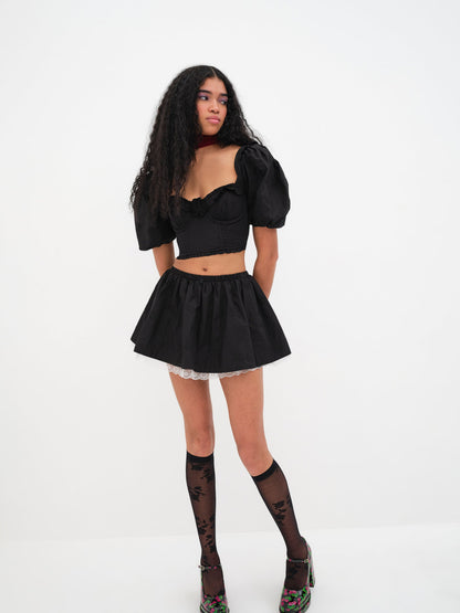 For Love and Lemons - Maye Crop Top - Black