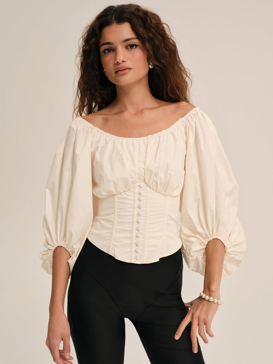For Love and Lemons - Marion Blouse - Cream