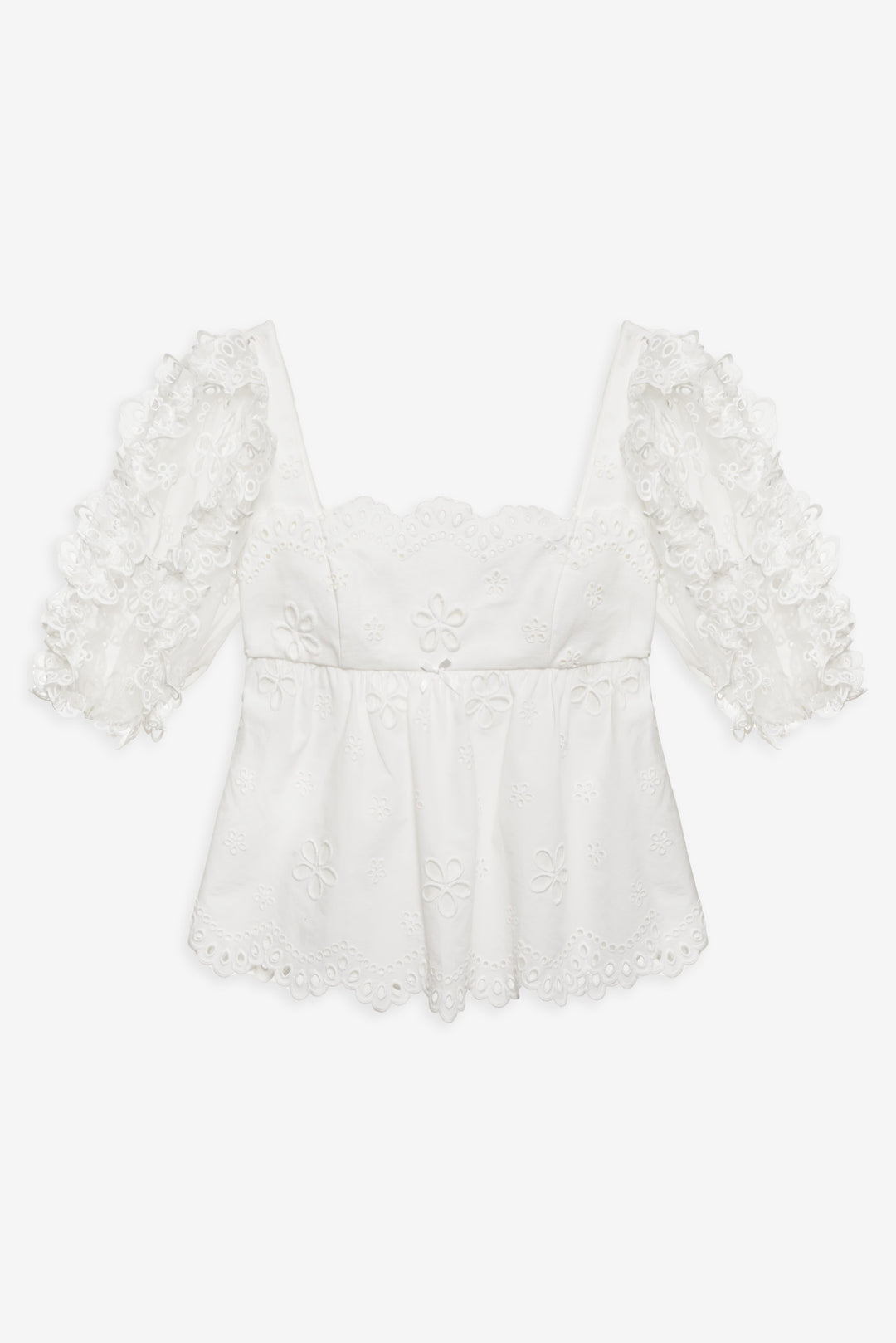 For Love and Lemons - Daisy Eyelet Top - White