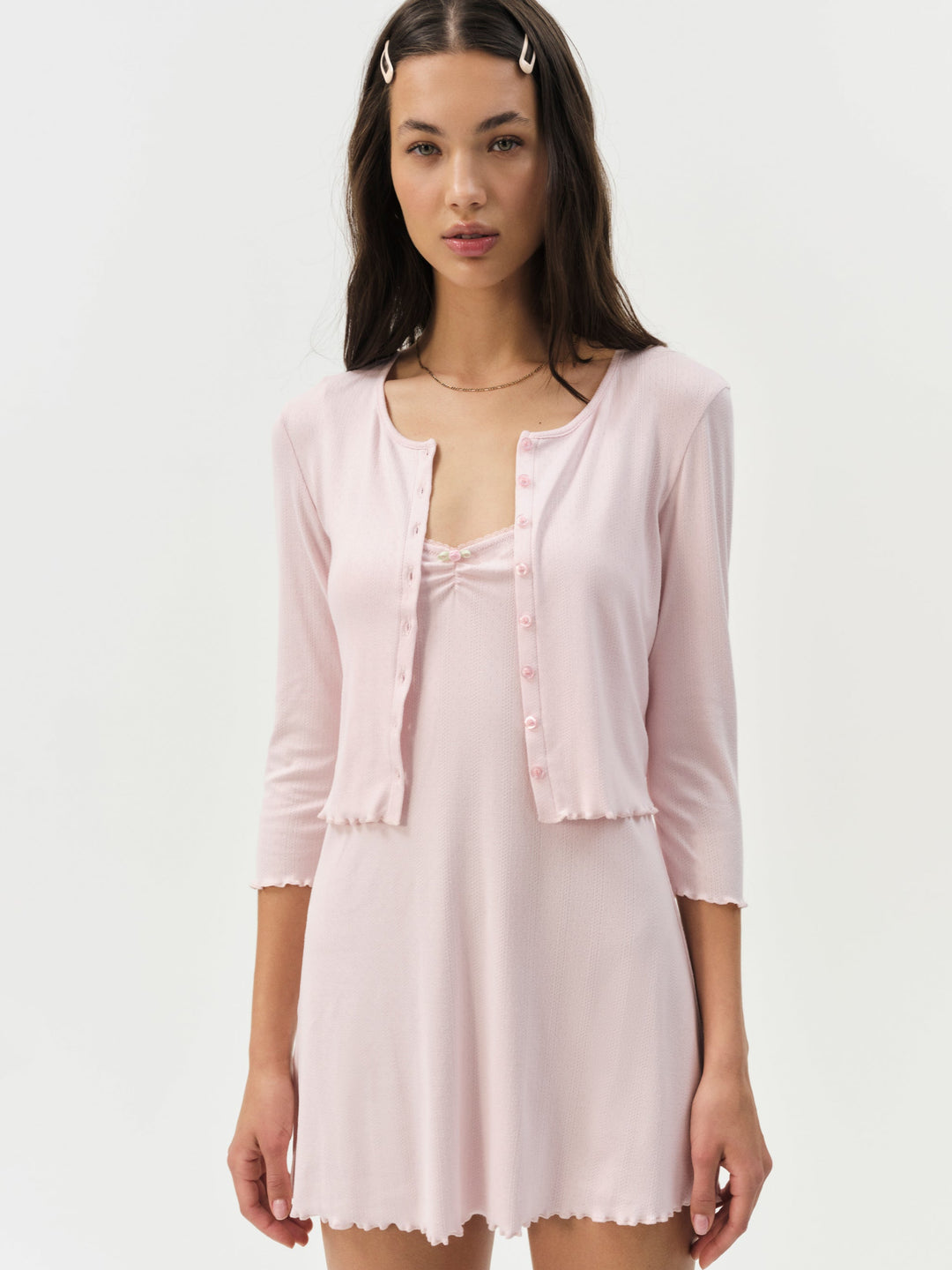 For Love and Lemons - Elliana Cardigan - Dusty Pink