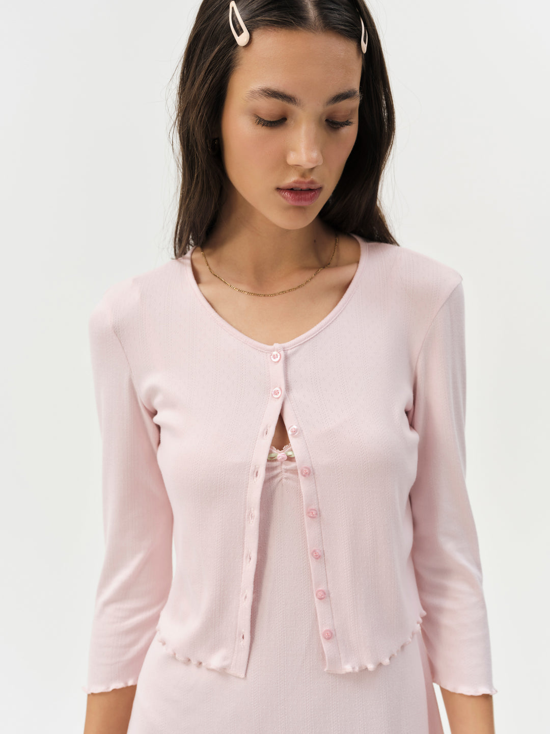 For Love and Lemons - Elliana Cardigan - Dusty Pink