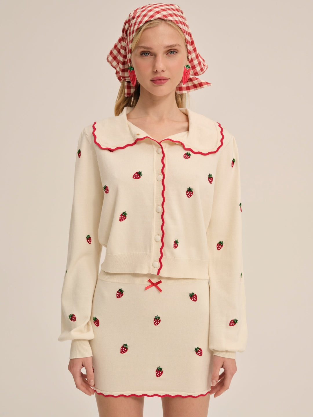 For Love and Lemons - Strawberry Jam Cardigan - Cream