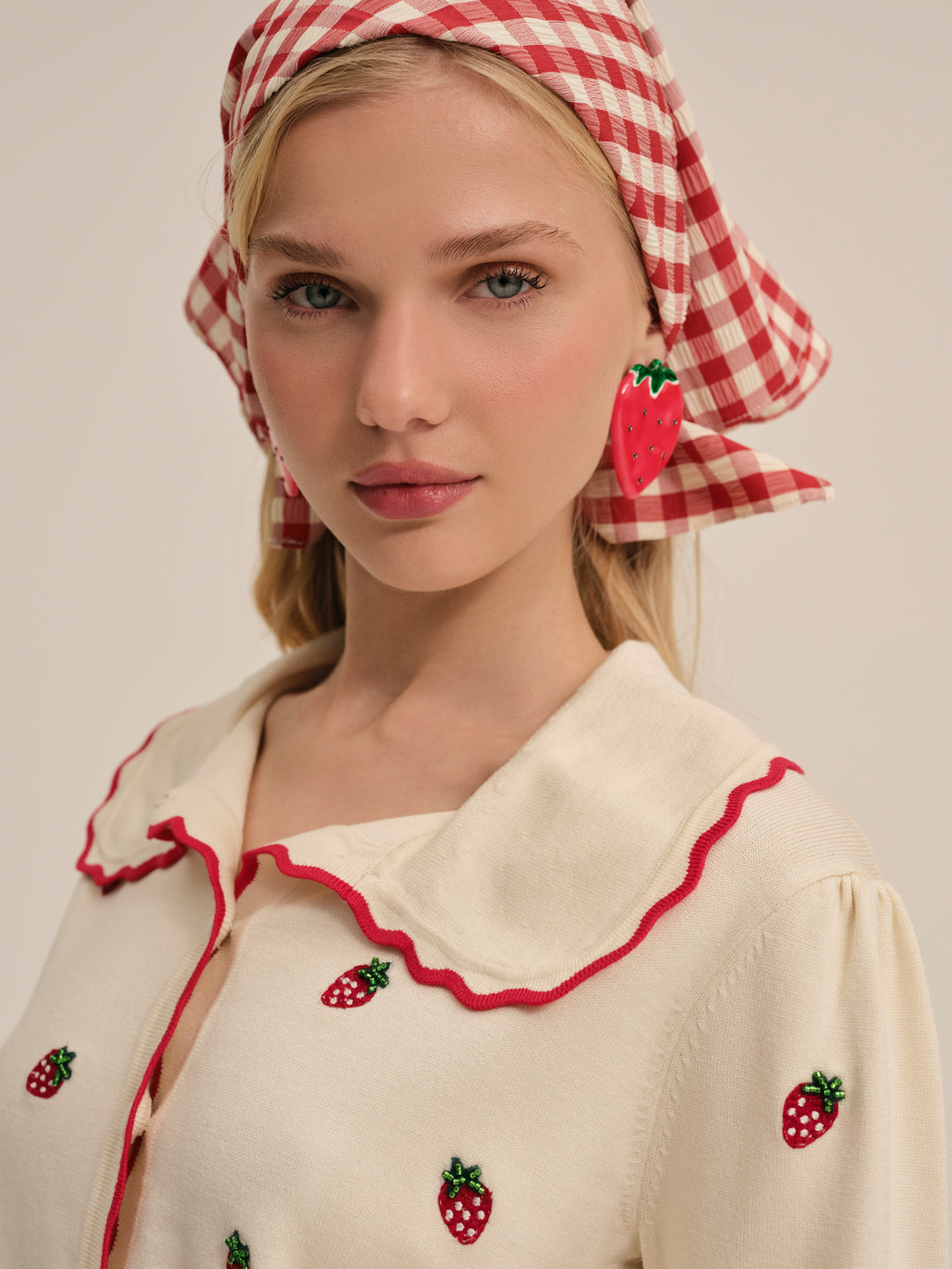 For Love and Lemons - Strawberry Jam Cardigan - Cream