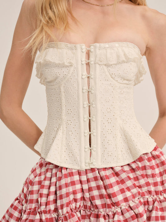For Love and Lemons - Tea Time Corset Top - Cream