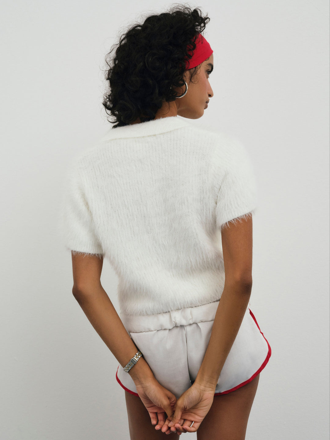 For Love and Lemons - Fuzzy Knit  Top - White